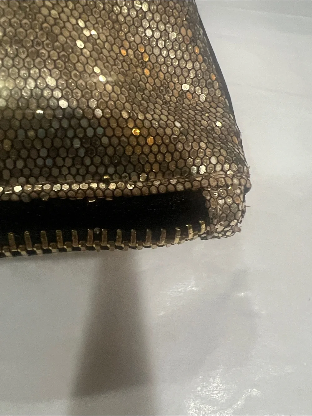 Victoria's Secret Gold Sequin Cosmetic Pouch